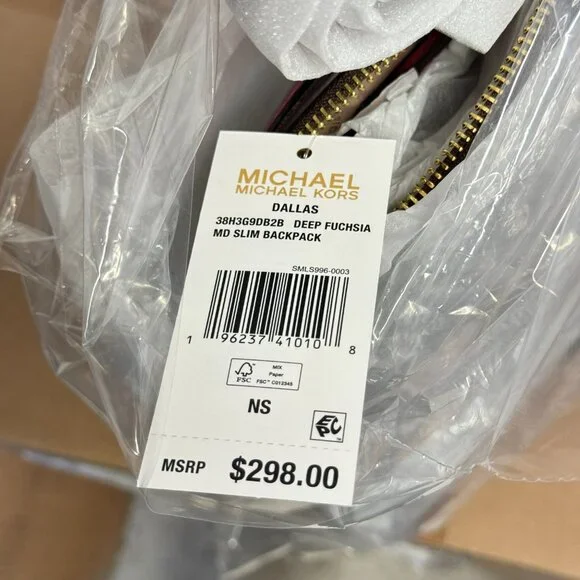 Michael Kors Dallas Medium Signature Logo Backpack – Deep Fuchsia - Picture 5 of 5